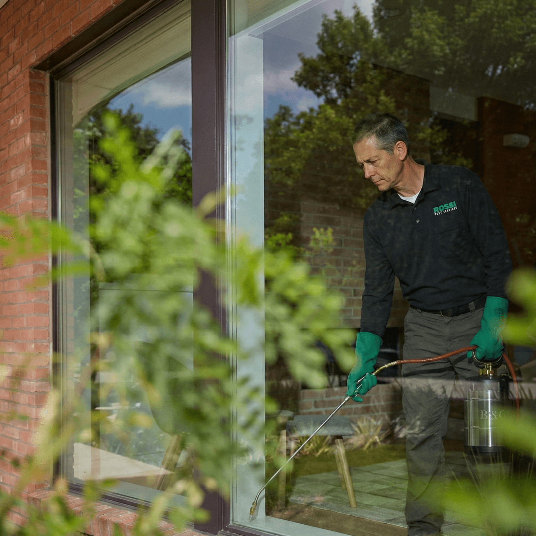 Chris Clarke of Rossi Pest Services performing Residential Pest Control